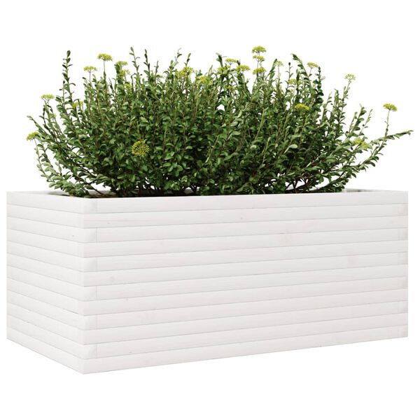 vidaXL Plantekasse hvit 110x60x45,5 cm heltre furu