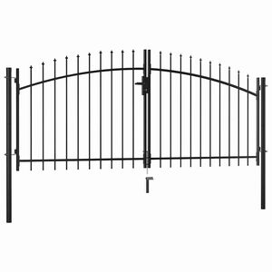 vidaXL Dobbeld&oslash;rsgjerdeport Woerden med spydtopp 299,5x149,5 cm