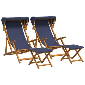 vidaXL Hage Stol 4 pcs 3 Posisjon Solid Eucalyptus Tre Bl&aring;