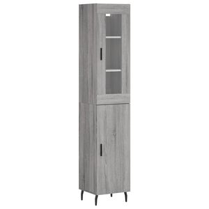 vidaXL Highboard gr&aring; sonoma 34,5x34x180 cm konstruert tre