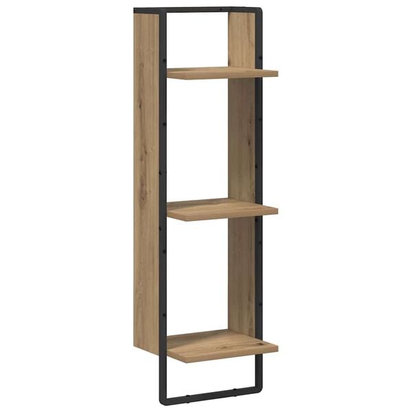 vidaXL Vegghylle med hylle Artisan Eik 30 x 25 x 100 cm Konstruert tre