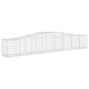 vidaXL Gabionkurv buet 400x50x60/80 cm galvanisert jern