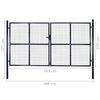 vidaXL Hageport av netting galvanisert stål 300x175 cm grå