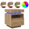 vidaXL Nattbord med LED artisan eik 40x39x48,5 cm