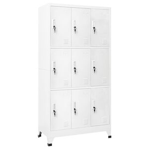 vidaXL Garderobeskap med 9 rom st&aring;l 90x45x180 cm gr&aring;