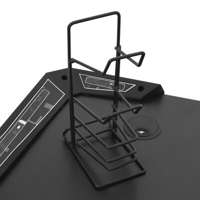 vidaXL Gamingbord med LED og Y-formede ben svart 110x60x75 cm