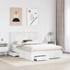 vidaXL Sengestamme med hodegjerde Hvit 140 x 200 cm Konstruert tre