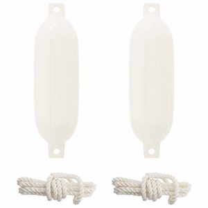 vidaXL B&aring;tfendere 2 stk. &Oslash; 14 x 50 cm Hvit PVC