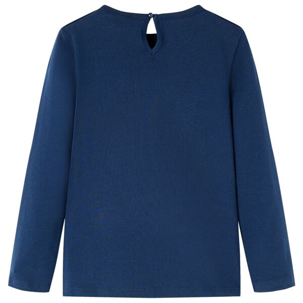 T-skjorte for barn med lange ermer marinebl&aring; 104