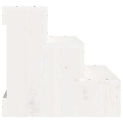 vidaXL Kjæledyrstrapp hvit 40x37,5x35 cm heltre furu