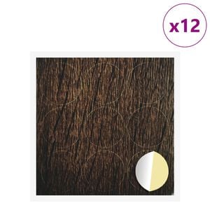 vidaXL Klebende skrue deksel 12 pcs Brun Eik &Oslash; 20 x 0,5 mm