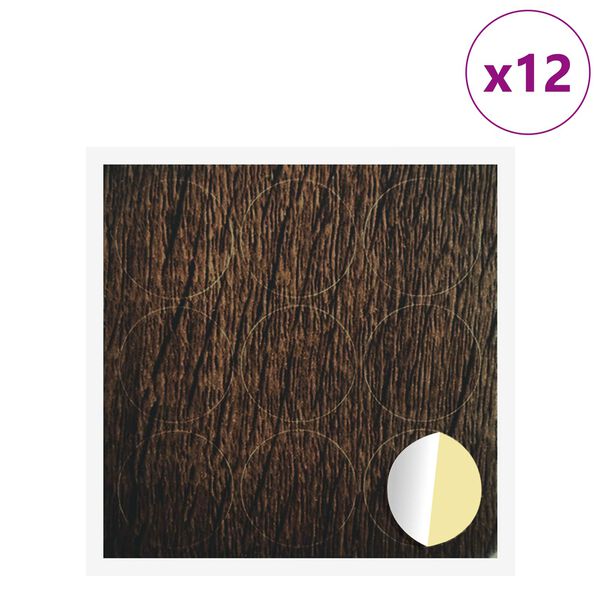 vidaXL Klebende skrue deksel 12 pcs Brun Eik &Oslash; 20 x 0,5 mm