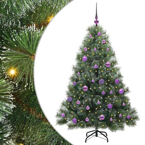 vidaXL Kunstig juletre med 150 LED med stativ gr&oslash;nn 150 cm PE og PVC