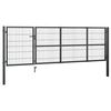 vidaXL Hageport med stolper st&aring;l 350x100 cm antrasitt
