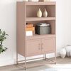 vidaXL Highboard rosa 68,5x38,5x123,5 cm stål