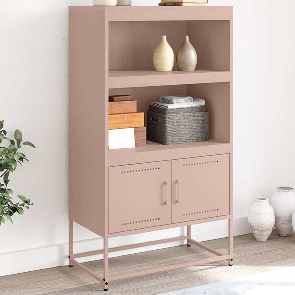 vidaXL Highboard rosa 68,5x38,5x123,5 cm stål