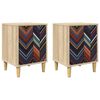 vidaXL Nattbordskap OMMEN 2 stk. Sonoma eik 36 x 33 x 50 cm