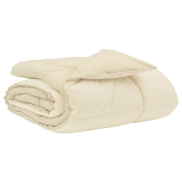 vidaXL Full &aring;r dyne Quilted Krem 140 x 200 cm Mikrofiber
