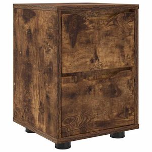 vidaXL Nattbord med skuff R&oslash;kt eik 30,5 x 30 x 43 cm Konstruert tre