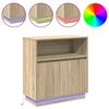 vidaXL LED sideboard Sonoma eik 71 x 34,5 x 75 cm Konstruert tre