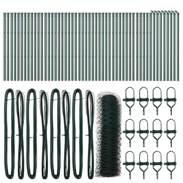 vidaXL Gjerdep&aring;le gr&oslash;nn 100 x 0,5 m (50 mm mesh) St&aring;l og PVC