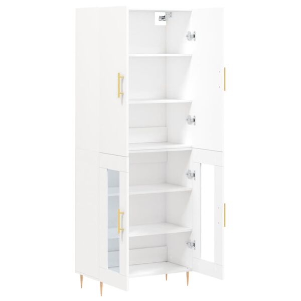 vidaXL Highboard hvit 69,5x34x180 cm konstruert tre