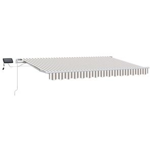 vidaXL Uttrekkbar markise Lys Gr&aring; og Hvit 500 &times; 350 cm