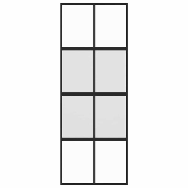 vidaXL Skyved&oslash;r svart 76x205 cm herdet glass og aluminium