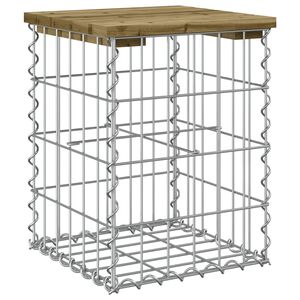 vidaXL Hagebenk gabiondesign 33x31x42 cm impregnert furu