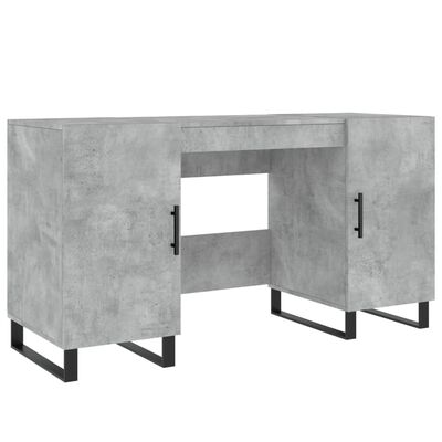 vidaXL Skrivebord betonggrå 140x50x75 cm konstruert tre