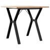 vidaXL Spisebord Y-ramme 80x80x75,5 cm heltre furu og st&aring;l