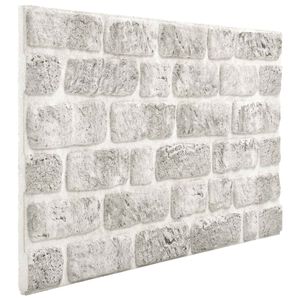 vidaXL Veggpaneler 10 stk. 100 x 50 cm Lysegr&aring; EPS Skum