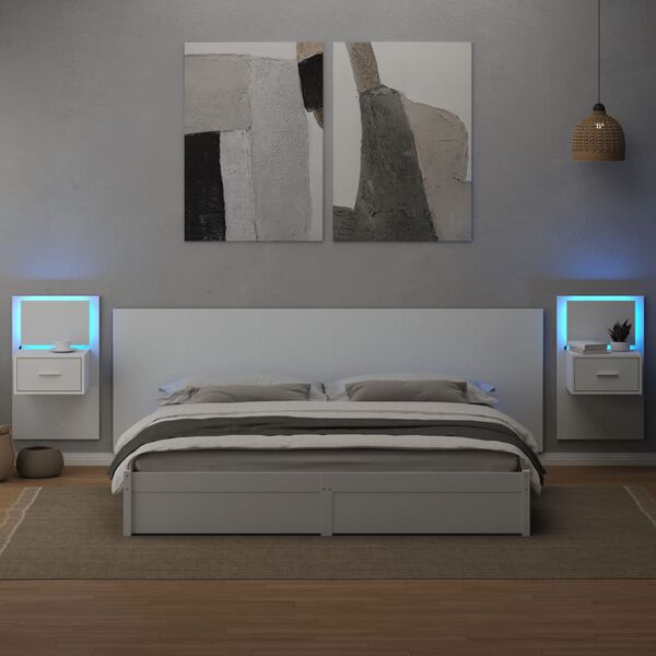 vidaXL Hodegavl med skap hvit 240 cm konstruert tre