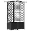 vidaXL Hevet Bed med Trellis og Tak Svart 122 x 40 x 138 cm PP