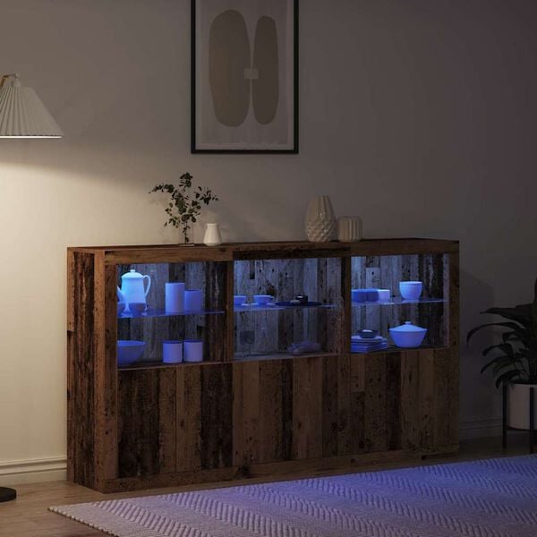 vidaXL Serviesskap Gammelt tre 181,5 x 37 x 100 cm Konstruert tre