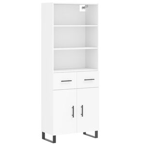 vidaXL Highboard hvit 69,5x34x180 cm konstruert tre