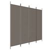 vidaXL Romdeler 4 paneler antrasitt 200x200 cm stoff