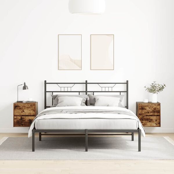 vidaXL Veggmonterte nattbord 2 stk r&oslash;kt eik 38x34x40 cm