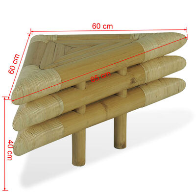 vidaXL Nattbord 2 stk 60x60x40 cm bambus naturell