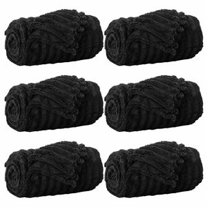 vidaXL Kastepledd 6 stk. Svart 200 x 150 cm 4.75 kg Fleece