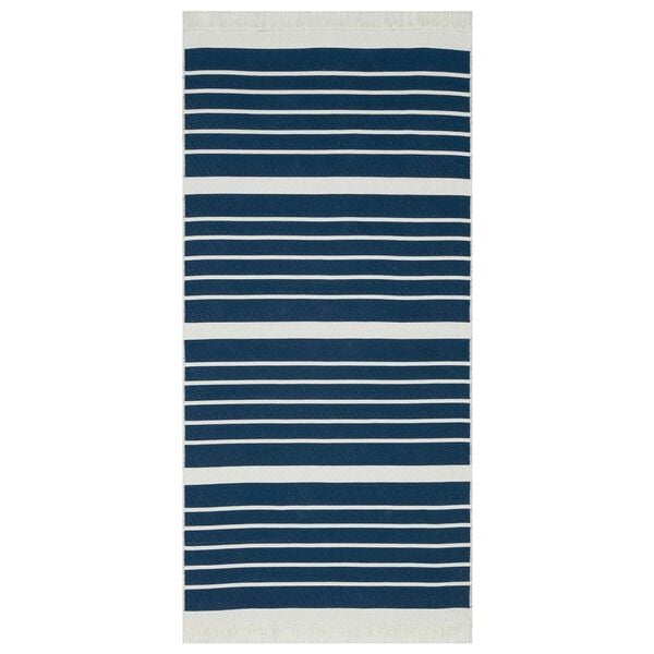 vidaXL Teppe marinebl&aring; 100x200 cm bomull