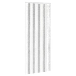 vidaXL Insektgardin Chenille Lys Gr&aring; og Hvit 90 x 220 cm 100% PP
