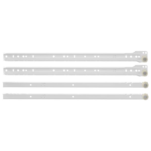 vidaXL Skuffeskinne 12 pcs Hvit 450 mm St&aring;l