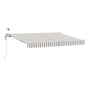 vidaXL Uttrekkbar markise Lys Gr&aring; og Hvit 400 &times; 350 cm Polyester
