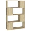 vidaXL Bokhylle/romdeler sonoma eik 80x24x124,5 cm konstruert tre