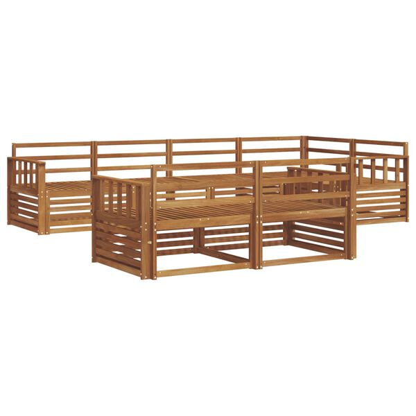 vidaXL Utend&oslash;rs sofa-sett 7 pcs Naturlig Solid akasietre
