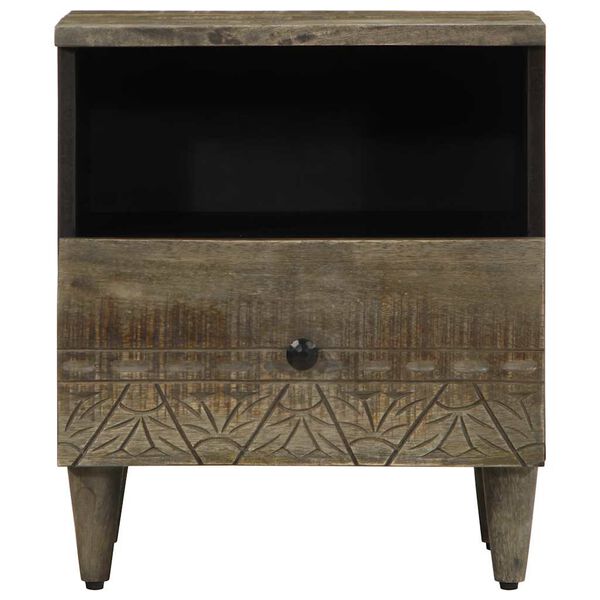 vidaXL Nattbord 2 stk lysegr&aring; 40x33x46 cm heltre mango