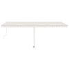 vidaXL Automatisk markise med vindsensor og LED 600x300 cm kremhvit