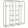 vidaXL Garderobe med skap og stenger kremhvit 150x45x175 cm stoff