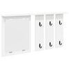 vidaXL Vegghengt kleshenger Veggmontert Hvit 85 x 10 x 45 cm